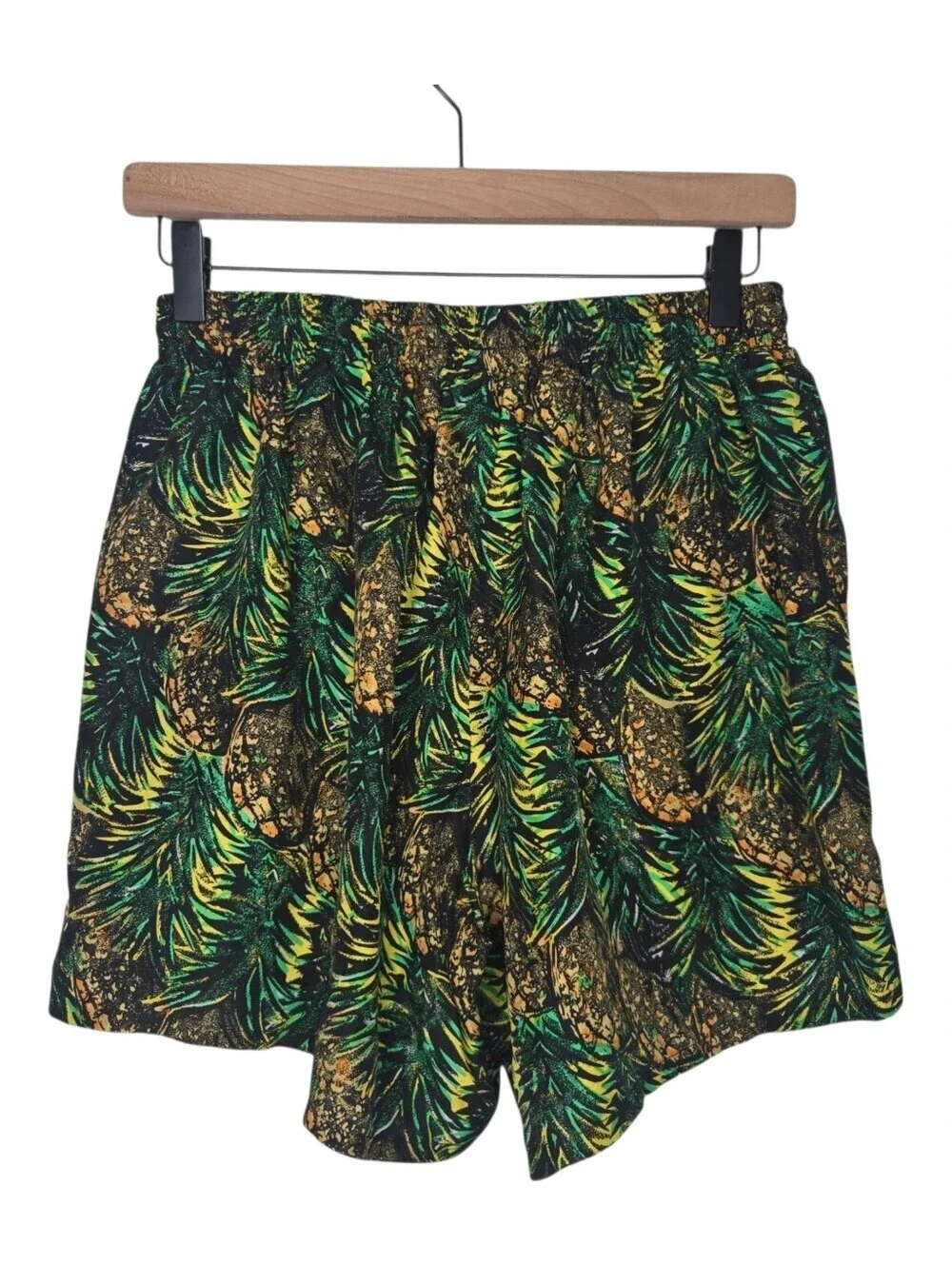Speedo Mens Vintage 90s Hawaiian Pineapple Print Print Silk Swim Trunks Medium